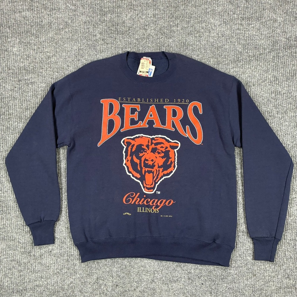 Vintage 1995 Nutmeg Chicago Bears NFL Crewneck Sweatshirt Mens Size Large USA